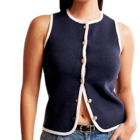 Abercrombie & Fitch Sweaters - A&F Abercrombie & Fitch Mara Luxe Loft Sweater Vest in Dark Indigo. Size Small
